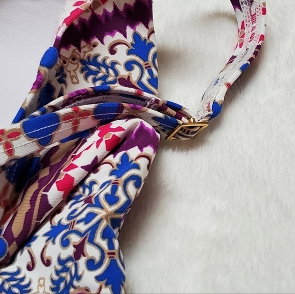 LA Blanca Romance OTS Sweetheart Mio Multi-color Padded One-piece Swimsuit 10 - Picture 8 of 14